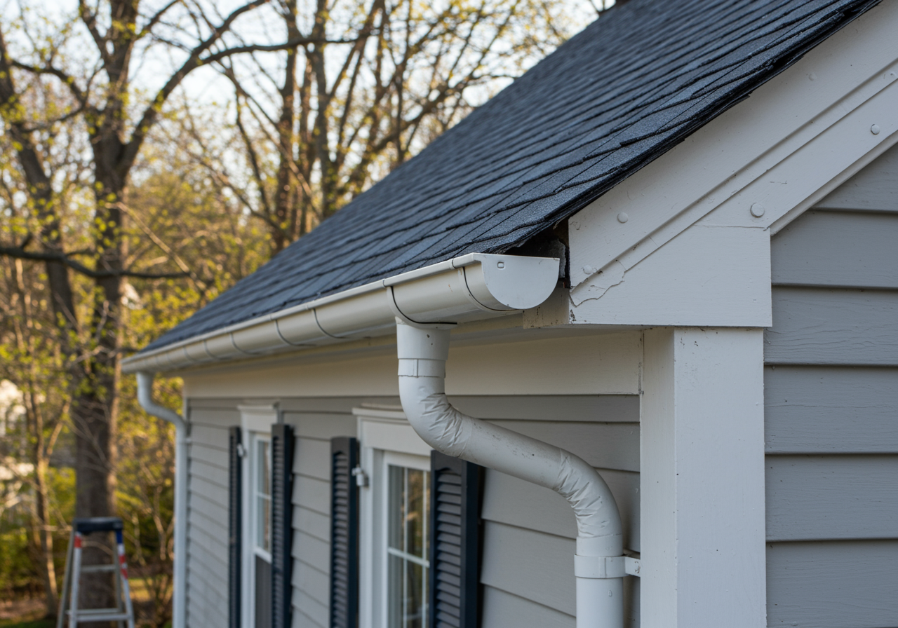 Gutter maintenance inspection in New London, Connecticut