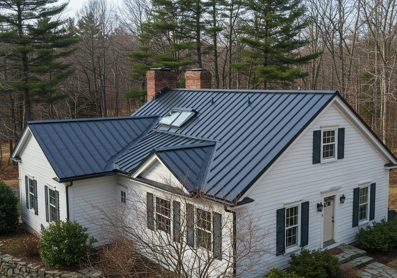 Standing seam metal roof installation in Shelton