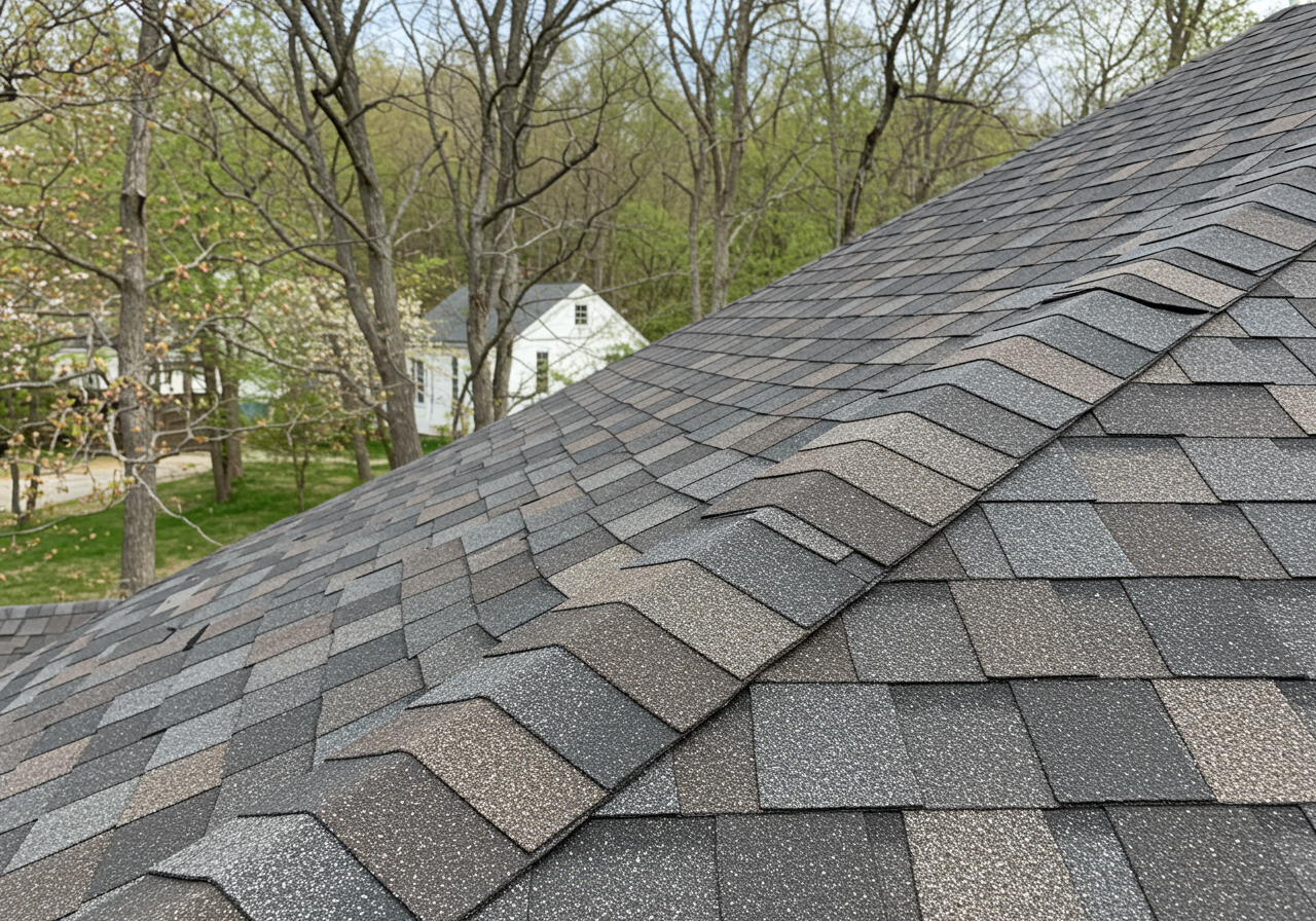 Mansfield asphalt shingle roof with architectural laminate shingles