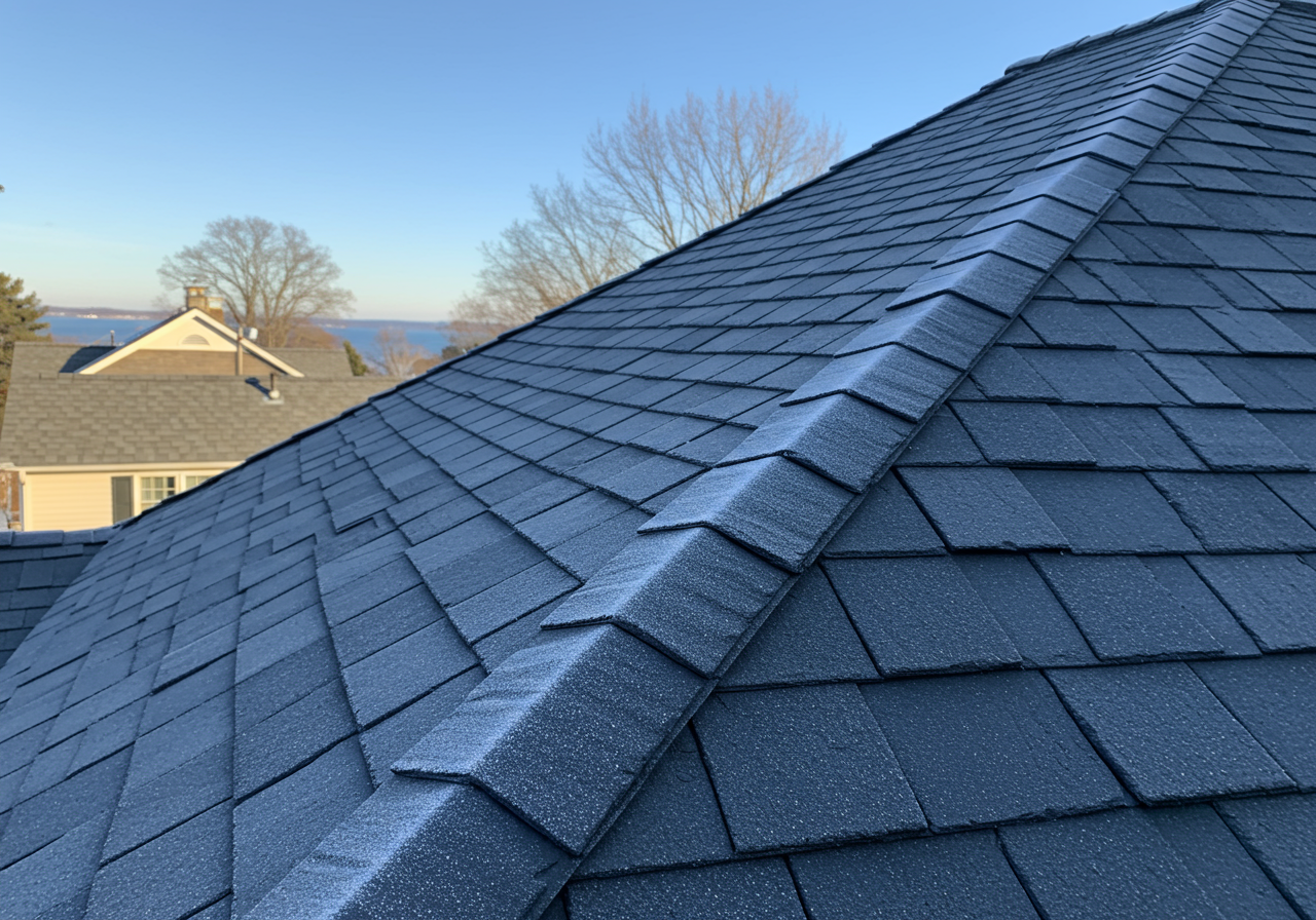 A modern Waterford home featuring grey synthetic slate roofing