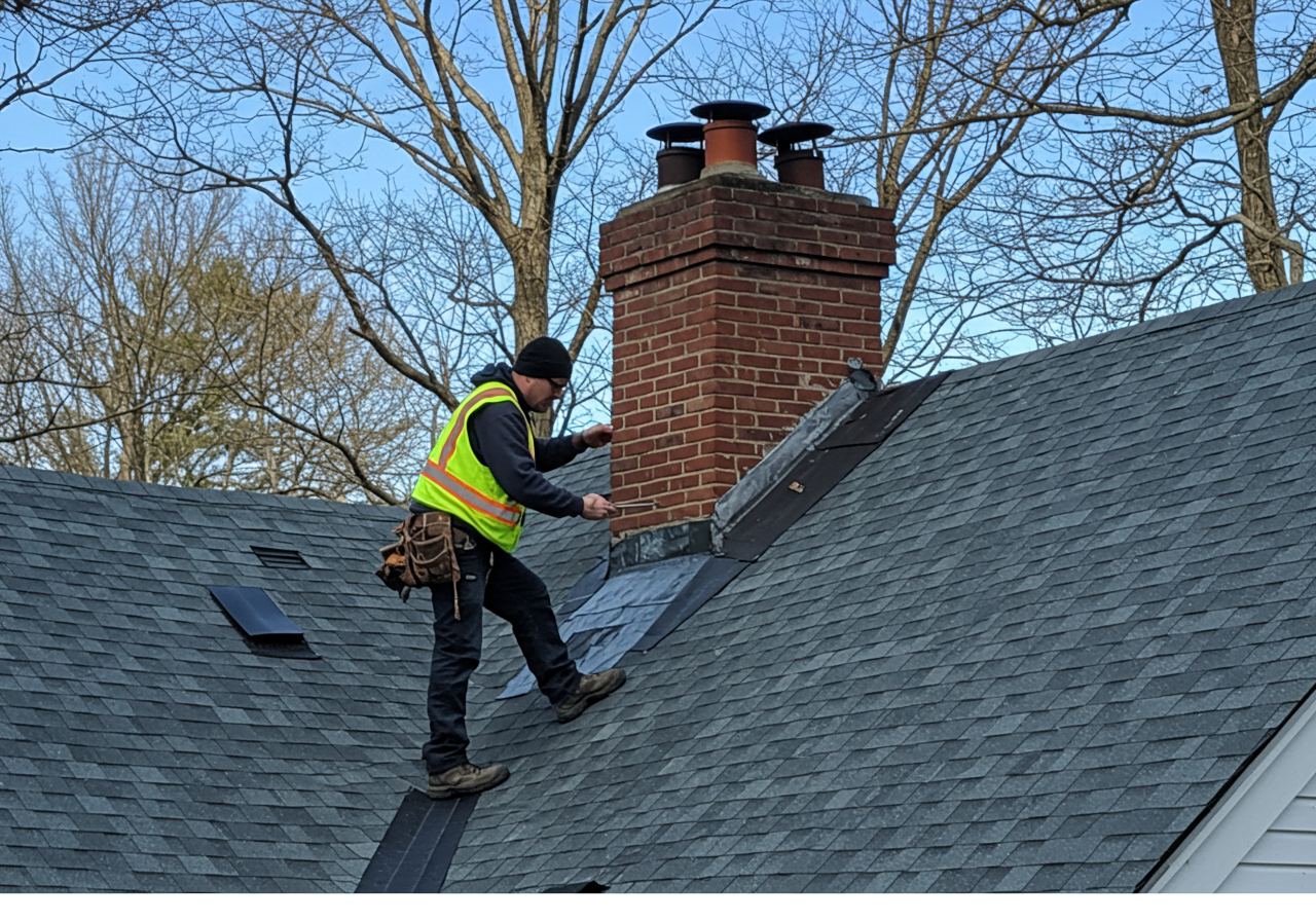 Damaged asphalt shingle with broken adhesive seal