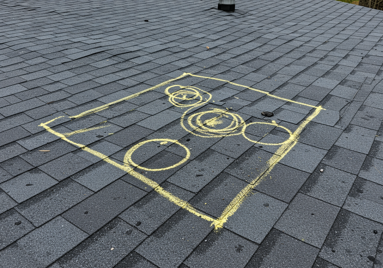 Hail damage inspection on a Cromwell roof