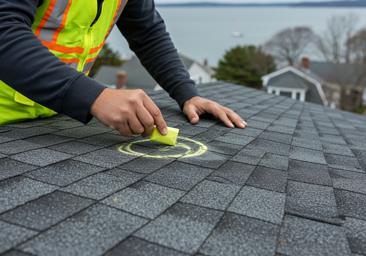 Hail damage inspection in Clinton, Connecticut