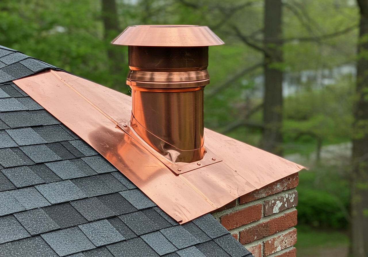 Chimney Flashing at the Roof Line in Preston