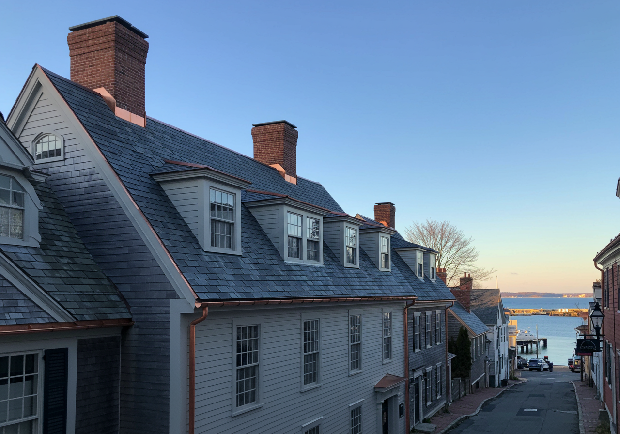 Historic Stonington home with traditional roofing materials
