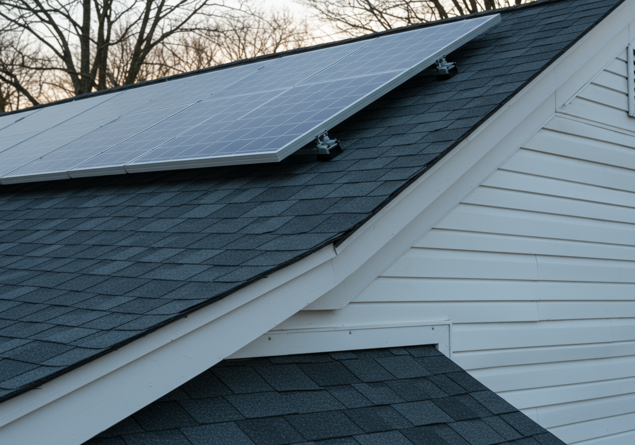 Standing Seam Metal Roof with Solar Panel Mounting