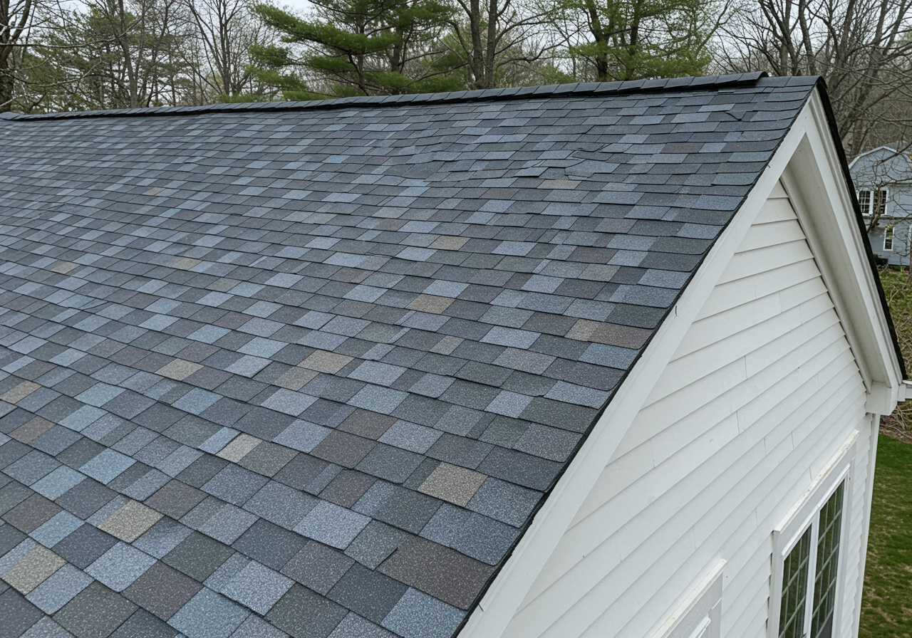Charcoal synthetic slate on a Connecticut home