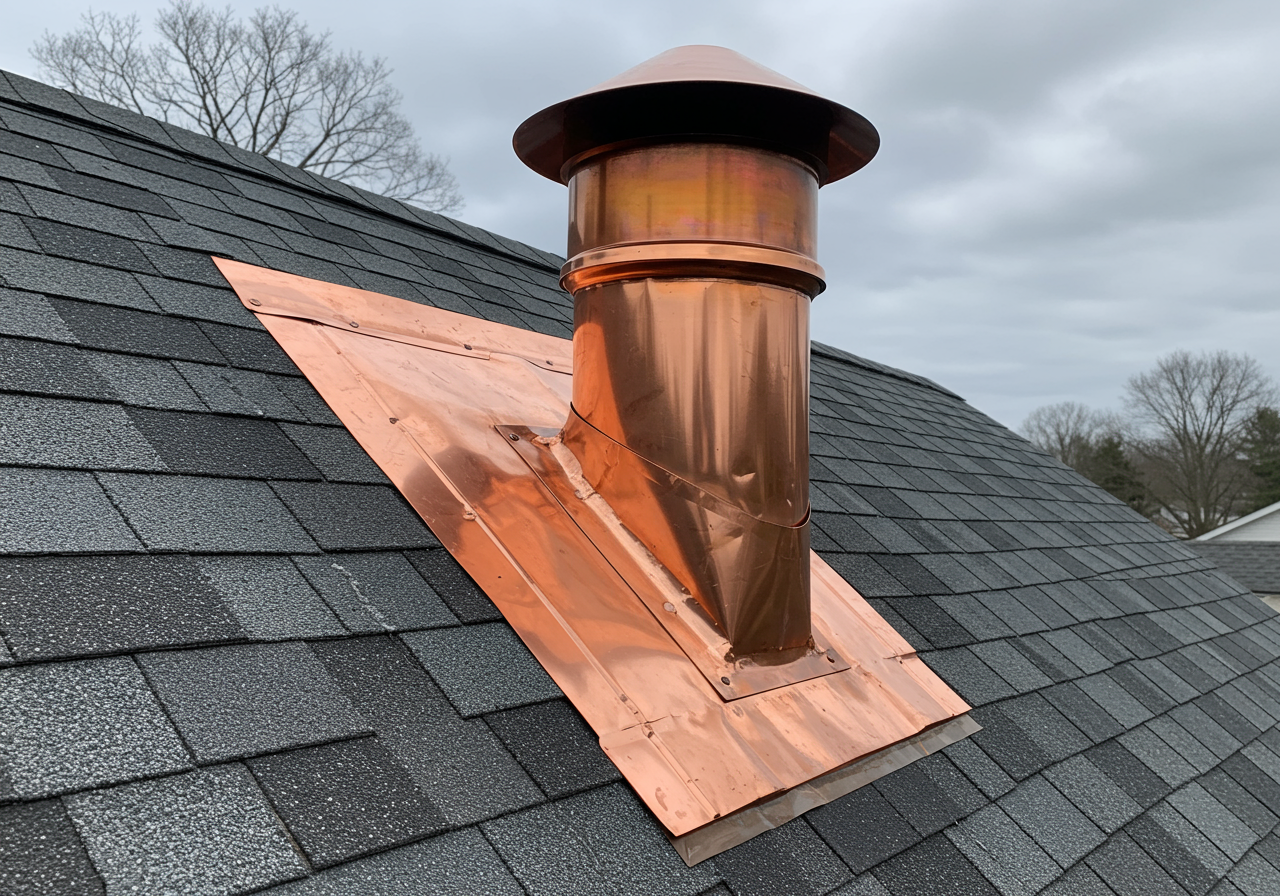 Chimney flashing failure in Ellington