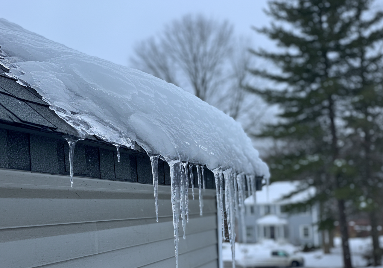 Ice Dam Formation on Sterling Home