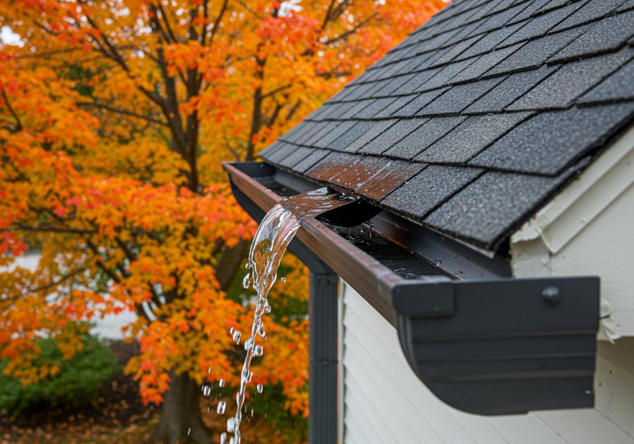 Clogged Gutter Overflow and Ice Dam Risk