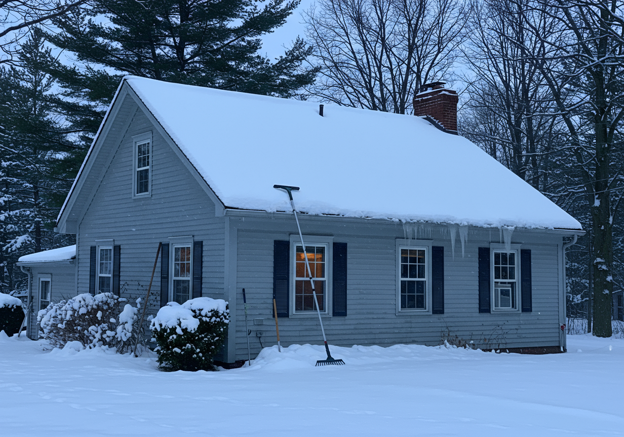 Heavy Snow Load on North Haven Roof