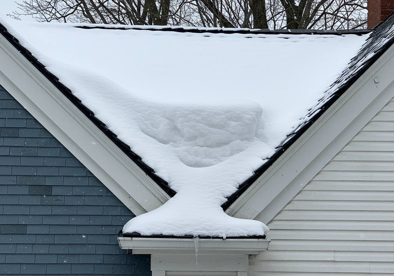 Snow load in roof valleys